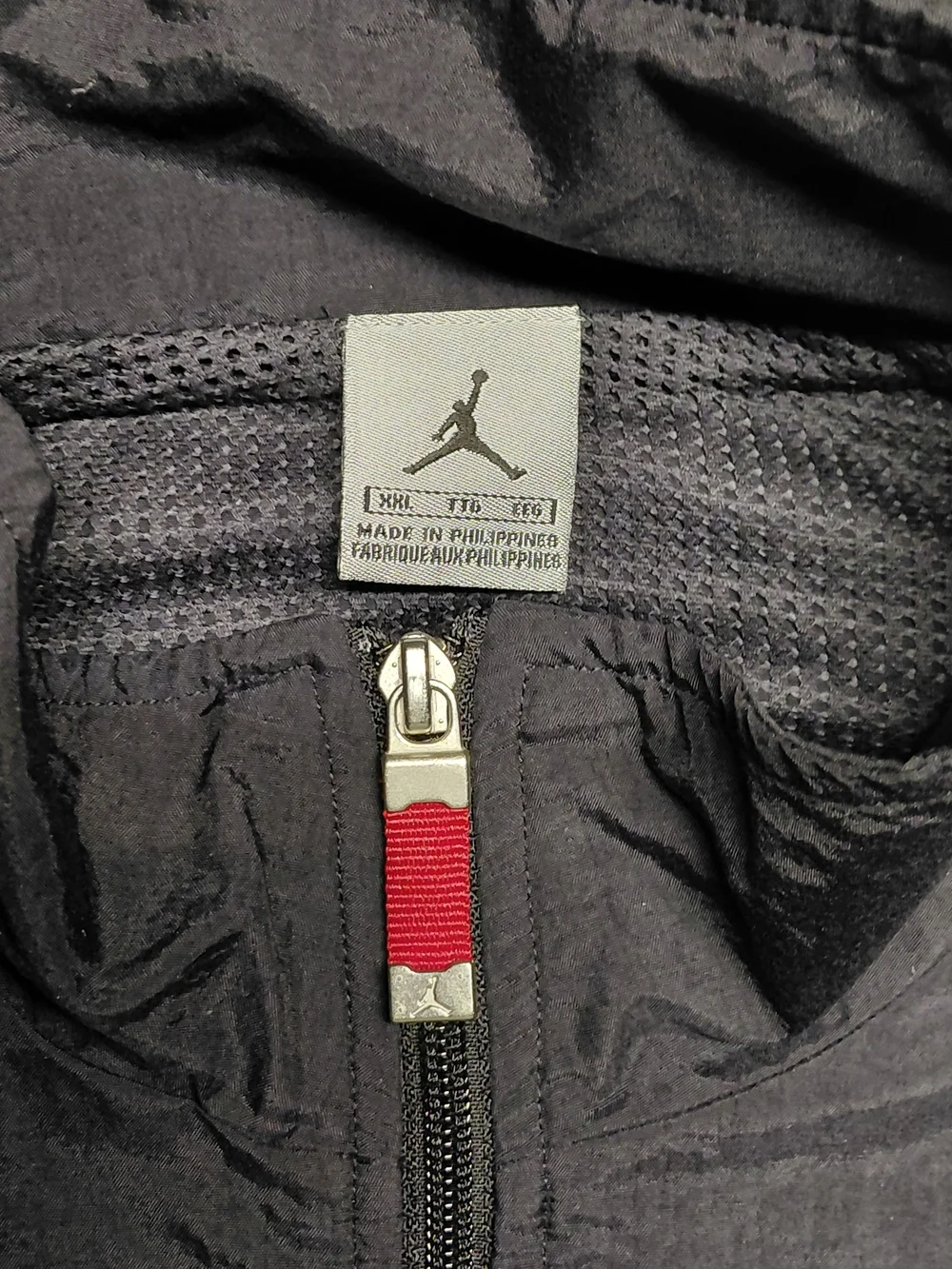 Vintage Air Jordan Nike Black Windbreaker Zip Up Jacket Track Men's Sz XXL - Picture 12 of 13